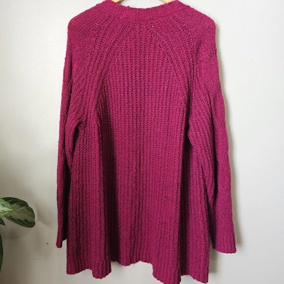 EUC AMERICAN EAGLE OUTFITTERS MAGENTA LONG OPEN CARDIGAN SIZE M - Picture 4 of 14
